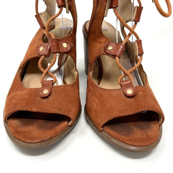 Circus by Sam Edelman Kiera Brown Block Heel Lace Up Gladiator Sandals Size 8.5M - Picture 6 of 13